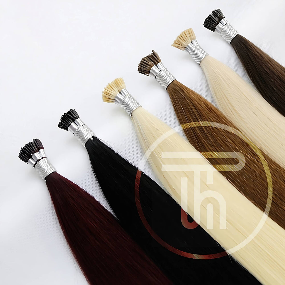I-Tip Hair extensions in a row
