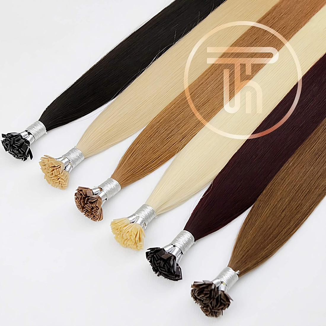 K-Tip Hair extensions in a row